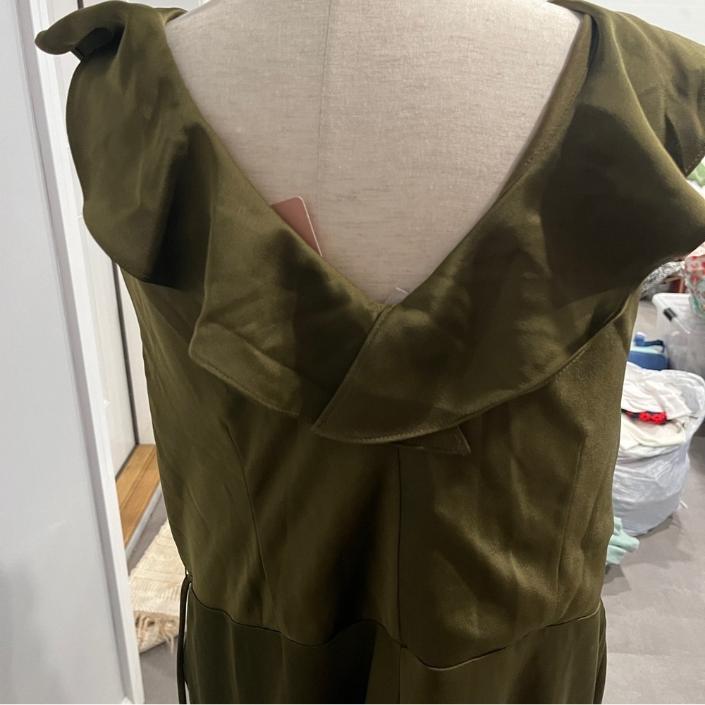 BHLDN‎ Elegant Olive Green Ruffle Maxi Sleeveless Dress 20W - Picture 8 of 10